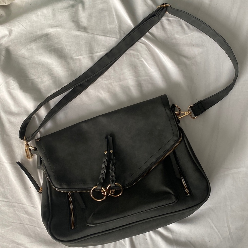 Distressed black purse